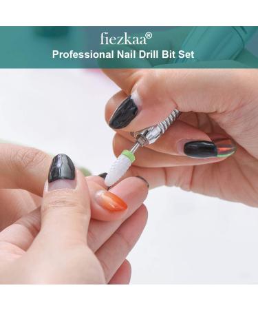 Fiezkaa 10Pcs Ceramic Nail Drill Bits Set - Professional Efile Bits for Acrylic Gel Nails - Cuticle Remover Diamond Bits for Manicure Pedicure - Buy Online on GoSupps.com