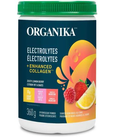 Organika Electrolyte Drink Mix Raspberry and Electrolytes + Enhanced Collagen Zesty Lemon Berry | 380 & 360g Electrolyte Drink Mix+ Electrolytes lemon - Buy Online on GoSupps.com