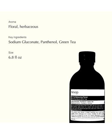 Aesop B & Tea Balancing Toner | 6.8 fl oz | Paraben-Free, Cruelty-Free & Vegan - Buy Online on GoSupps.com