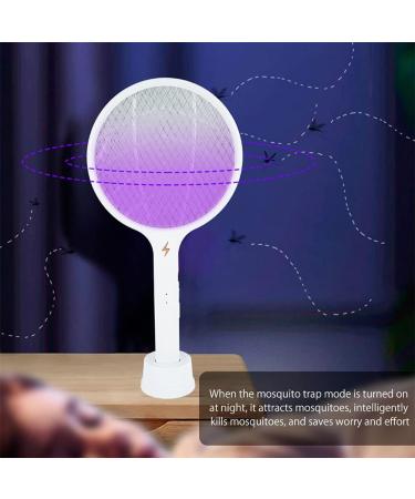 Summer Battery Power Electric Fly Swatter Electric Pest Repeller Bug Zapper Racket Wireless Long Handle Mosquito Killer for Room White - Buy Online on GoSupps.com