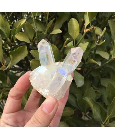 Natural Crystal Rough Gems for Decoration 90-100g White Flame Aura Quartz Crystal Cluster Aura Crystal - Buy Online on GoSupps.com