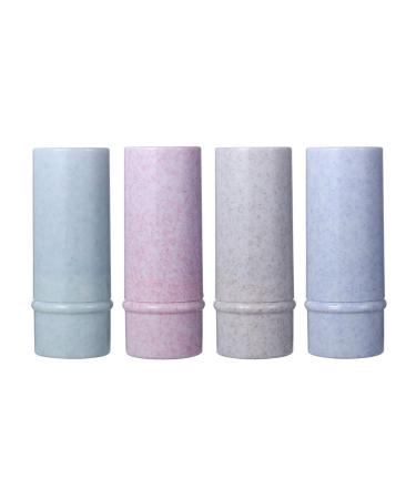 4 Recoverable Powder Brush Set - Makeup Brushes for Foundation & Rouge | Tender Cosmetics | Travel-Friendly in Pink Blue White Violet - Buy Online on GoSupps.com
