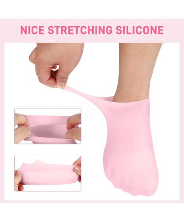 5 Pairs Silicone Moisturizing Socks for Women - Soft Foot Care for Dry Cracked Feet - Skin Color Pink - Buy Online on GoSupps.com