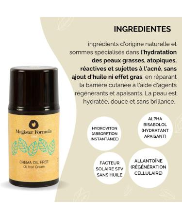 Oil Free Face Moisturizer 50 ml | Oily and Sensitive Skin | Provides a Matte Effect | Ideal for Atopic and Acne-Prone Skin | Day and Night | Women and Men | Magister Formula - Buy Online on GoSupps.com