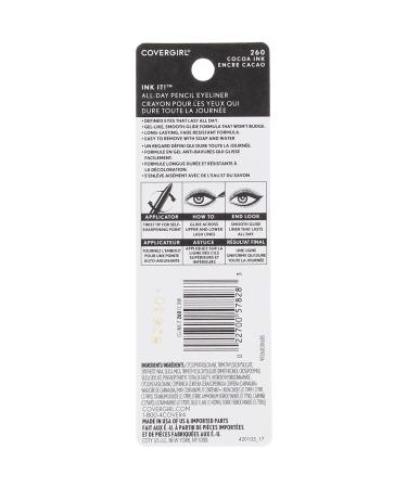 CoverGirl Ink It! Gel Eyeliner Cocoa Ink 260 - Pack of 4 (0.012 oz each) - Buy Online on GoSupps.com