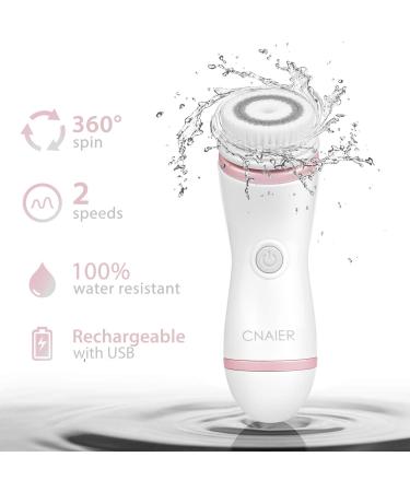 Rechargeable Facial Cleansing Spin Brush Set with 4 Exfoliation Heads - CNAIER Waterproof Face Spa System for Cleansing and Exfoliating - Buy Online on GoSupps.com