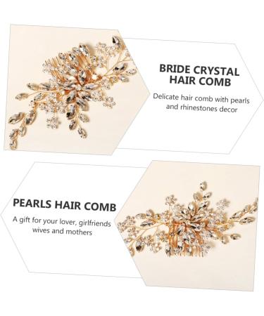Housoutil Flower Comb Wedding Flower Hairpin Bride Hair Clip Women Crystal Hair Comb Rhinestone Hair Clips Pearl Hair Pin Pearl Hair Clip Tiara Women's Zinc Alloy Accessories Rhinestones - Buy Online on GoSupps.com