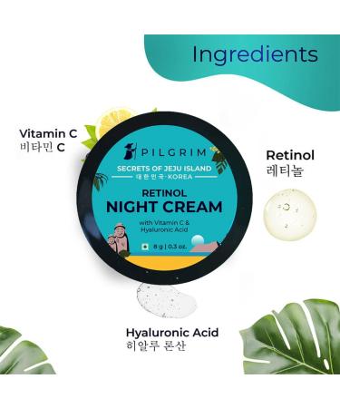 Pilgrim Retinol Mini Night Cream | Anti Aging Moisturizer with Vitamin C & Hyaluronic Acid | Hydrates Smooths Wrinkles & Evens Skin Tone | Travel-Friendly | 0.28 Oz (8g) - Buy Online on GoSupps.com