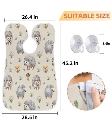 Hedgehog Mushroom Beard Bib Apron | Waterproof Non-Stick Hair Catcher for Men | Ideal Grooming Cape & Gift with Suction Cups - Buy Online on GoSupps.com
