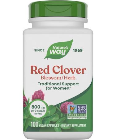 Nature's Way Red Clover Blossom/Herb 800 mg 100 Vegan Capsules