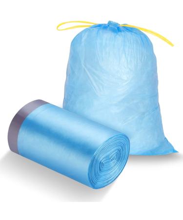 VacFreKep 8 Gallon Size Small Kitchen Drawstring Trash Bags Heavy Duty Tasteless Strong and Blue Garbage Bags (100 Count Bulk)