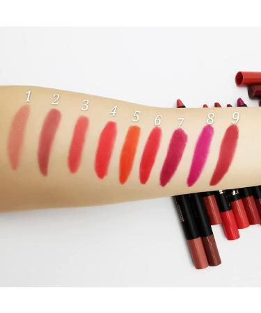 MEICOLY 9-Color Matte Lipstick & Lip Liner Set for Black Women | Velvet Durable Combination Kit with Large Sharpener - Buy Online on GoSupps.com