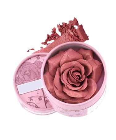 Uoqpty Pink Blush - 3D Pink Petals Contour Cream & Highlighter 3.5g Naturally Scented Nude Complexion for Travel Wedding and All Seasons