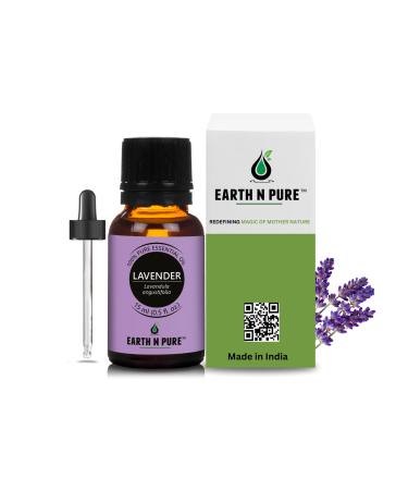 Earth N Pure Lavender Essential Oil Natural and Therapeutic Grade with Glass Dropper -15 ml | Best for Aroma Therapy Meditation Diffuser Candle Air Fresheners and Soaps Making Lavender 0.5 Fl Oz (Pack of 1)