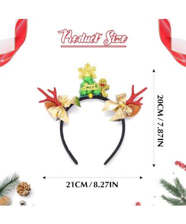 Unicra Christmas Headband Elk Deer Antlers Headband Bow Tie Animal Horns Headwear Gingerbread Man Hair Piece Halloween Hair Accessories - Buy Online on GoSupps.com