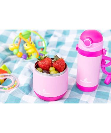 Primo Passi Insulated Straw Water Bottle for Kids - 12oz Thermos Bottle (Pink) - Buy Online on GoSupps.com