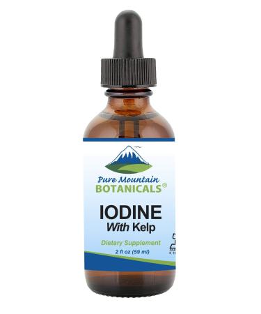 Liquid Iodine Supplement with Organic Kelp - Kosher Vegan Potassium Iodide Drops Solution - Alcohol Free- Support Thyroid Health