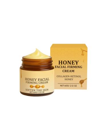 Honey Firming Face Cream Enriched with Collagen and Retinol Hydrates and Moisturizes Soothes and Firms the Skin Improves Elasticity Anti-Wrinkle Face Cream Suitable for All Skin Types 2.21 Oz