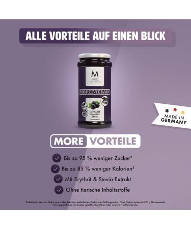 Buy MORE NUTRITION Moremelade Blackcurrant 4 x 240g - Light Fruit Spread | International Shipping - Buy Online on GoSupps.com