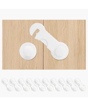 Child Proof Safety Locks,Baby Locks (10-Pack) Child Safety Cabinet Proofing - Safe Quick and Easy 3M Adhesive Cabinet Drawer Door Latches No Screws & Magnets Multi-Purpose for Furniture Kitchen 10 pack
