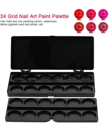 Nail Art Palette 24 Grid Plastic Color Mixing Plate - Manicure Drawing Tray (Black) - Buy Online on GoSupps.com