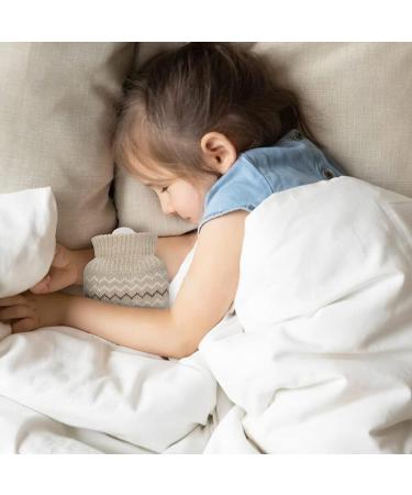 320ml Hot Water Bottle with Knitted Cover - Pain Relief for Waist, Back, Neck, Shoulders - Leak Proof, Removable Cover - Ideal Gift for Women, Kids - Grey - Buy Online on GoSupps.com