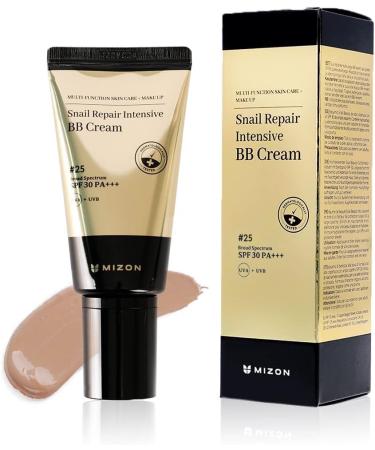 MIZON SNAIL REPAIR INTENSIVE BB CREAM (#25 Beige) Soin cor en - Couvrance Totale Finition Impeccable - Anti- ge & claircissante - Sans Parfum ni Huile - Pour Tous Types de Peau