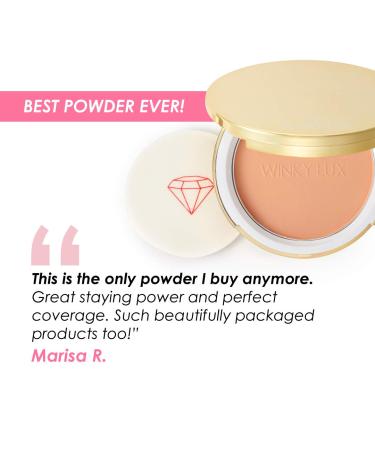 Winky Lux Diamond Complexion Powder - Compressed Matte Foundation with Powdered Diamonds for Flawless Airbrush Finish - 8g (Light) - Buy Online on GoSupps.com
