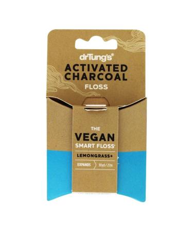 DrTung's Vegan Activated Charcoal Floss, Natural Lemongrass Flavor Dental Floss 1 Pack