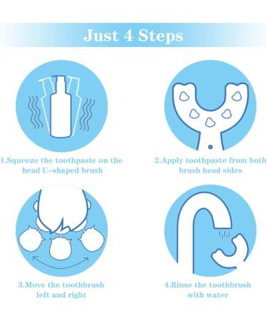 Kids U-Shaped Silicone Toothbrush 4-Pack | 360 Oral Cleaning & Massage | Children 6-12 Years | Training Toothbrushes - Buy Online on GoSupps.com