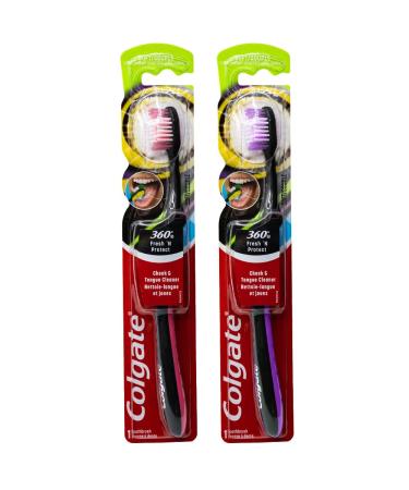 Colgate 360 Fresh N' Protect Toothbrush Ultra Compact Soft (Colors May Vary) - Pack of 2