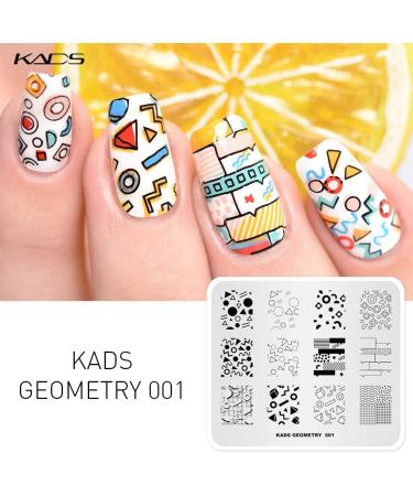 KADS 5pcs Nail Stamp Plates Set - Unique Irregular Geometry Patterns for Nails Art Stamping - Buy Online on GoSupps.com
