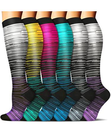 Diu Life Graduated Copper Compression Socks for Women Men Circulation 20-30mmhg-Best Support for Running,Nursing,Hiking Assorted 1 Small-Medium