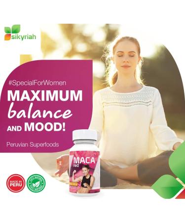 Organic Red Maca Capsules for Women - Pure and Gelatinized from Peru - Hormone Balancer and Energy Booster - Kosher Certified by Sikyriah - Buy Online on GoSupps.com
