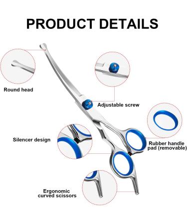 Professional Curved Dog & Cat Grooming Scissors Set - Fur Shears Thinning & Hair Cutting Tools for Pets | International Shipping Available - Buy Online on GoSupps.com