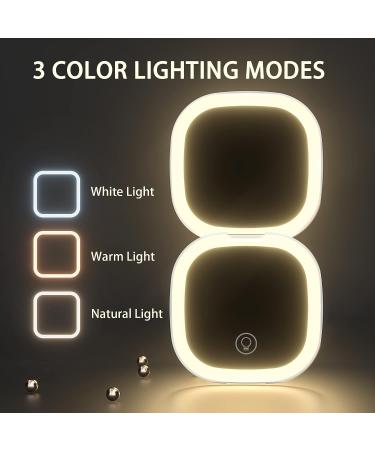 ZsandB Compact Mirror: Lighted Travel Makeup Mirror 1X/10X Magnification, Dual-Side Dimmable, USB Rechargeable - Portable 3.5'' Pocket Mirror in Black - Buy Online on GoSupps.com