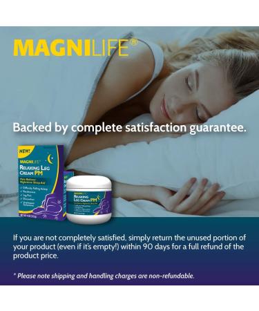 MagniLife Relaxing Leg Cream PM 4oz - Natural Relief for Pain, Restless Leg Syndrome & Cramping with Lavender & Magnesium - Buy Online on GoSupps.com