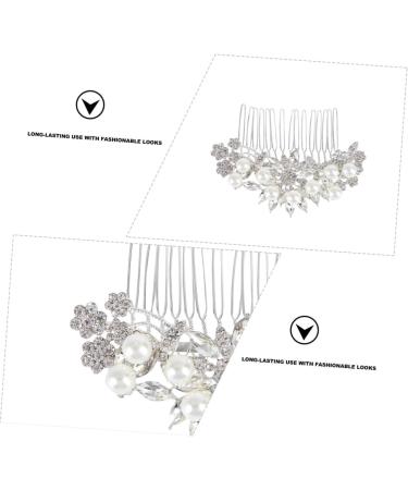 SOESFOUFU Bridal Hair Accessories Pearl Crystal Hair Comb Bridal Hair Comb Pearl and Crystal Rhinestone Hair Clip Pearl Hair Pin Pearl Hair Barrettes Tiara Wedding Bride Hair Piece - Buy Online on GoSupps.com