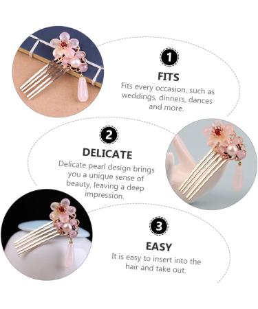 Ipetboom 1pc Hair Comb Hair Accessories Hair Gems for Women Bridal Hair Tiara for Girls Floral Hair Comb Flower Pearl Crystal Hair Hairpin Freshwater Pearl Bangs Comb Miss Wedding - Buy Online on GoSupps.com