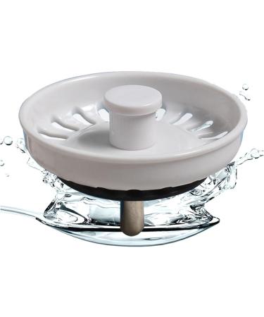 White Sink Plug Kitchen Sink Strainer Plug Waste Plug Basin Water Seal Plug Smooth Maintenance Convenient Sink Stopper - Buy Online on GoSupps.com