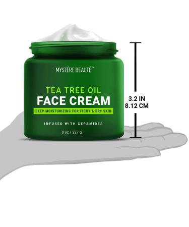 MYST RE BEAUT Tea Tree Oil Face Cream with Vitamin C - Acne Soothing & Wrinkle Reducing Formula - 8 oz - Buy Online on GoSupps.com