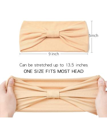 Women's African Boho Wide Turban Headbands - Set of 8 Black Elastic Knotted Head Wraps for Sport and Workout - Buy Online on GoSupps.com