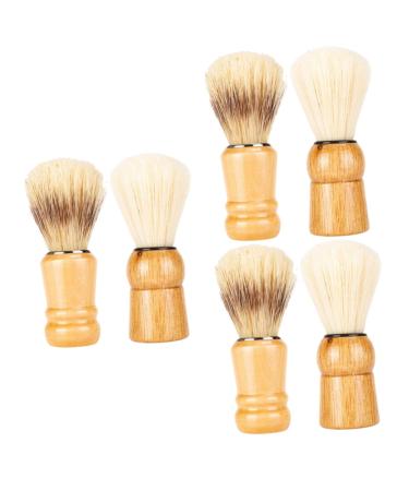 Minkissy 6 STK Bartbrush Razor brush For men Salon Razor Braziling Haircase Haircase Razor Friseer Friseur Neckbrush Dachs Razor Brazil Solar Wood Nylonwool Shaving