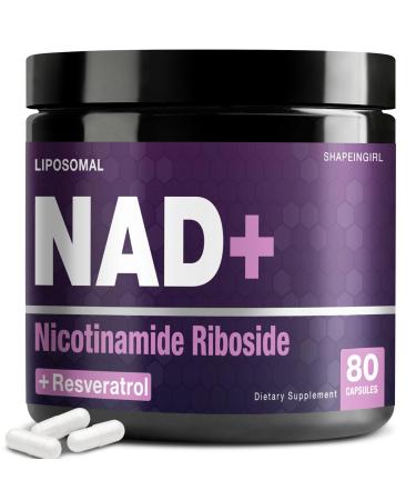 SHAPEINGIRL NAD Supplement - Nicotinamide Riboside Resveratrol 900mg Liposomal NAD Supplement for Women and Men NAD Plus Pure Organic