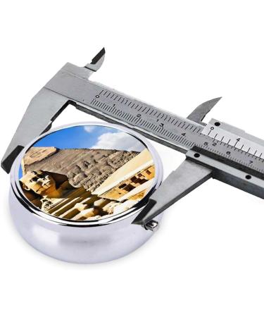 Buy Pyramids of Egypt Round Pill Box - 3 Compartment Mini Travel Organizer for Vitamins & Medicines - Buy Online on GoSupps.com