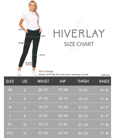 Hiverlay Women's Pro Golf Pants - Quick Dry Slim Lightweight Work Pants for Golf, Hiking, or Casual Wear - Black - X-Small - Buy Online on GoSupps.com