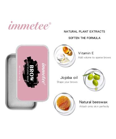 Immetee Eyebrow Soap & Styling Gel - Long-lasting Waterproof 3D Feathery Brows Shaping Kit - Brow Freeze (0.5oz) with Brush - 0.35 Ounce - Buy Online on GoSupps.com
