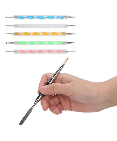 5-Piece Nail Brush Paint Set | Double End Dotting Pens & UV Gel Tools for Perfect Manicure | International Shipping Available - Buy Online on GoSupps.com