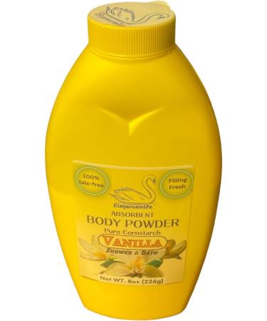 Buy Eleganceinlife Pure Cornstarch Body Powder - Talc-Free Vanilla Scent (8 oz) | International Shipping Available - Buy Online on GoSupps.com