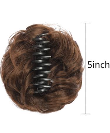 QIAORUIXIN Light Brown Claw Clip Hair Bun - Messy Curly Hairpiece for Women - Buy Online on GoSupps.com